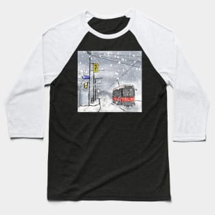 Toronto TTC winters day watercolor Baseball T-Shirt